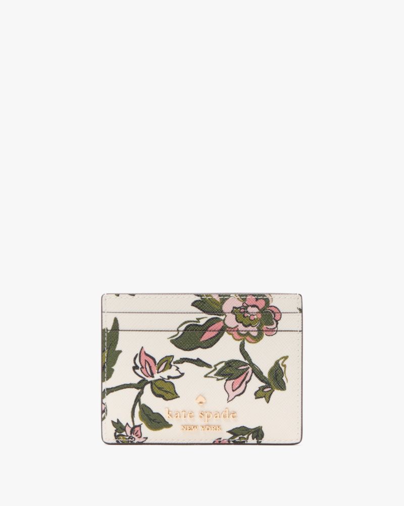 折りたたみ財布 Kate Spade KK944 Boxed Madison Floral Large Slim Card Holder KATE SPADE BOXED MADISON FESTIVAL FLORAL LARGE SLIM CARD