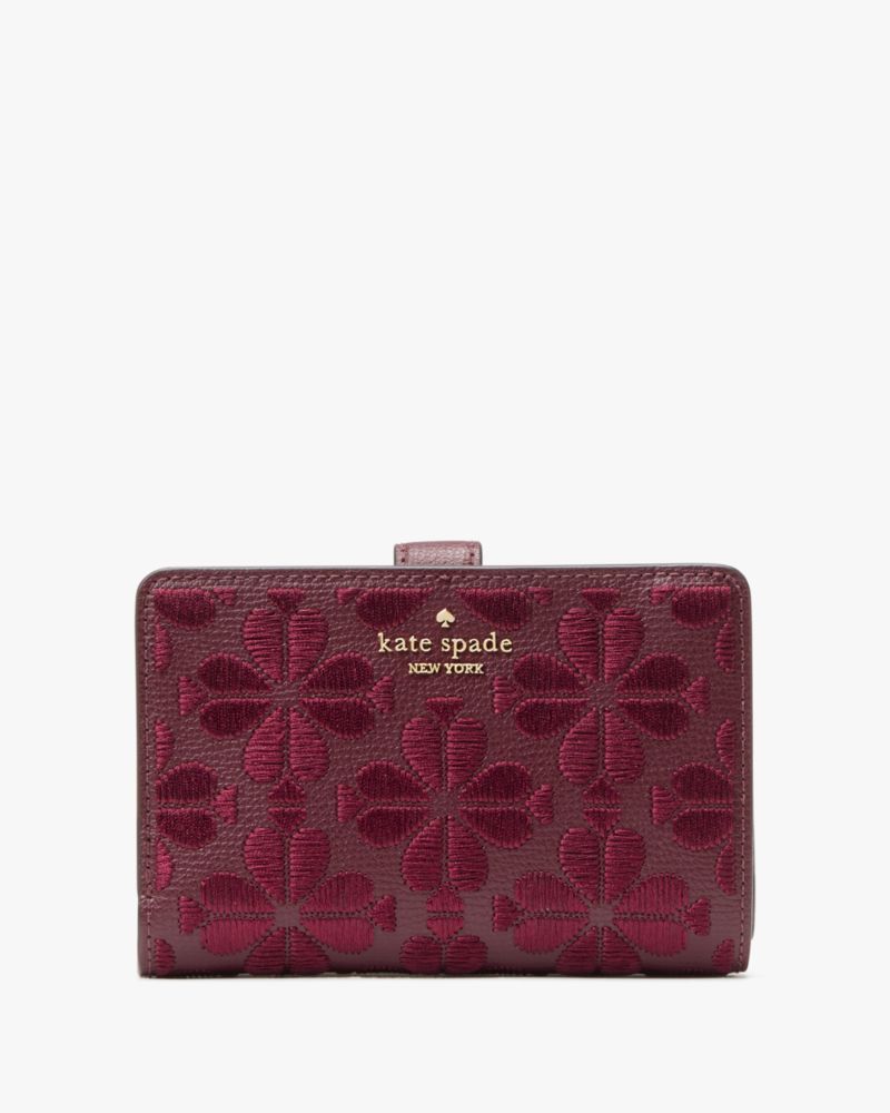 Kate Spade Spade Flower Klapp-Portemonnaie, Bestickt, Mittelgroß