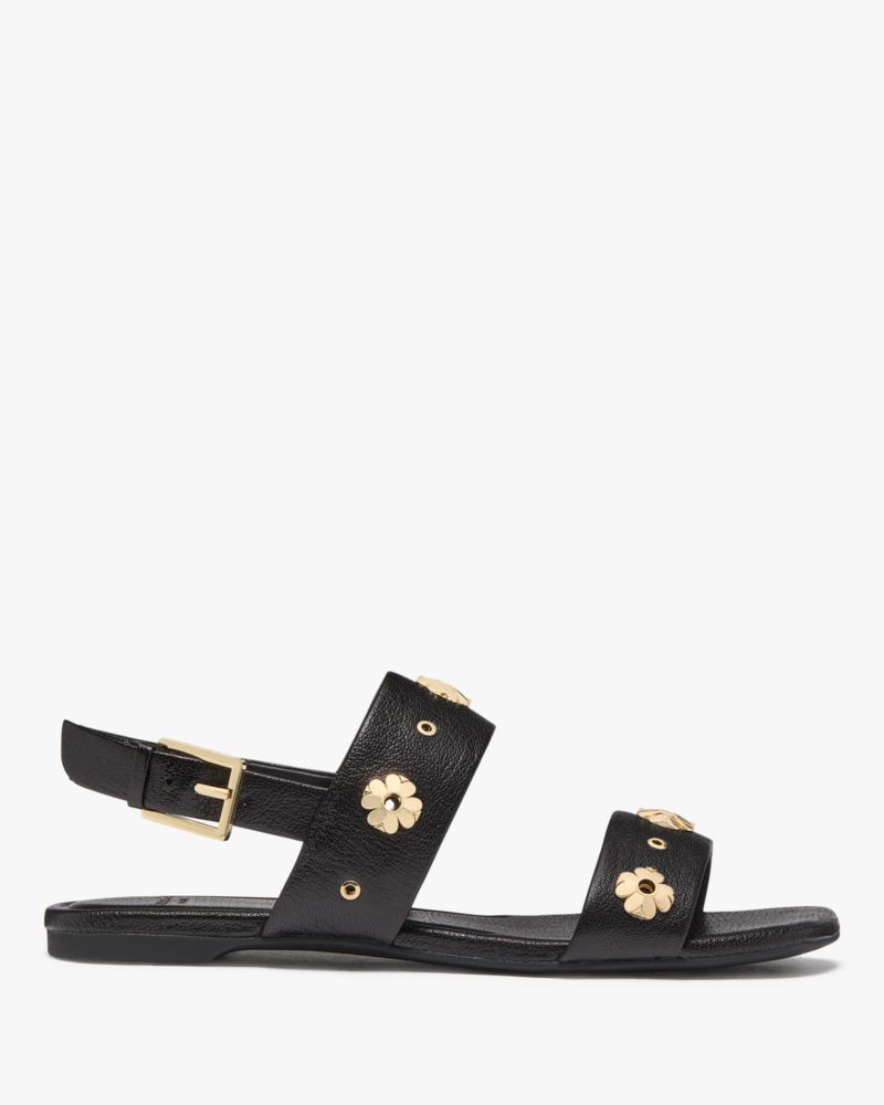 Spade Flower Stud Flat Sandals