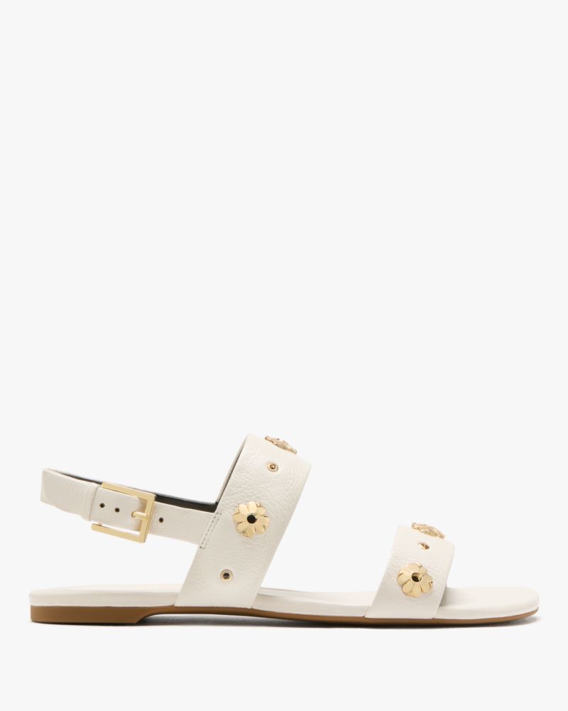 Spade Flower Stud Flat Sandals