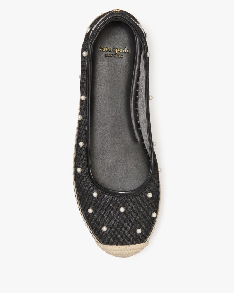 Shop Kate Spade Pearl Fishnet Espadrille Ballet Flats