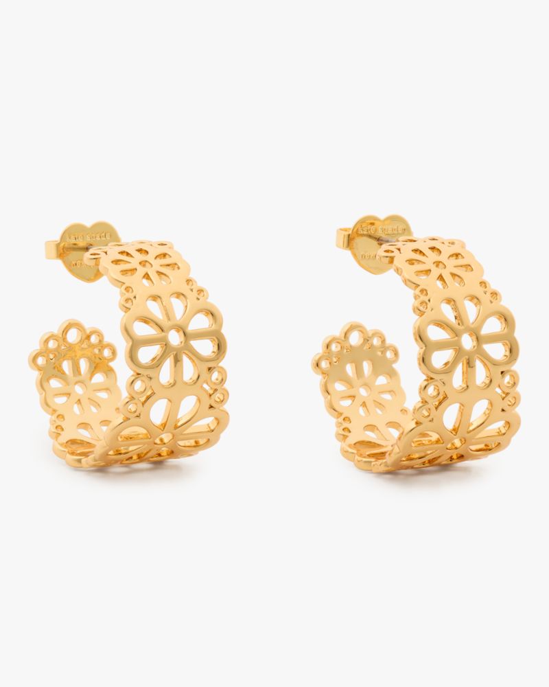 Spade Flower Lace Hoops