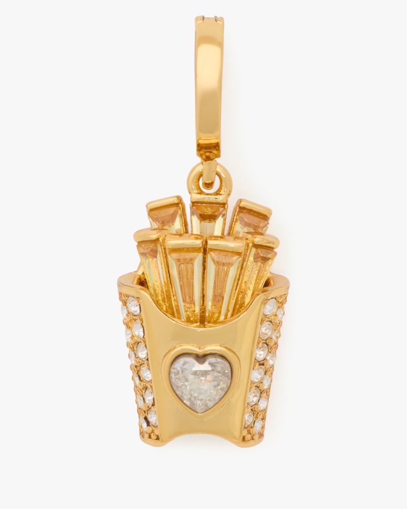 Kate Spade One In A Million Fries Charm In Clear/gold