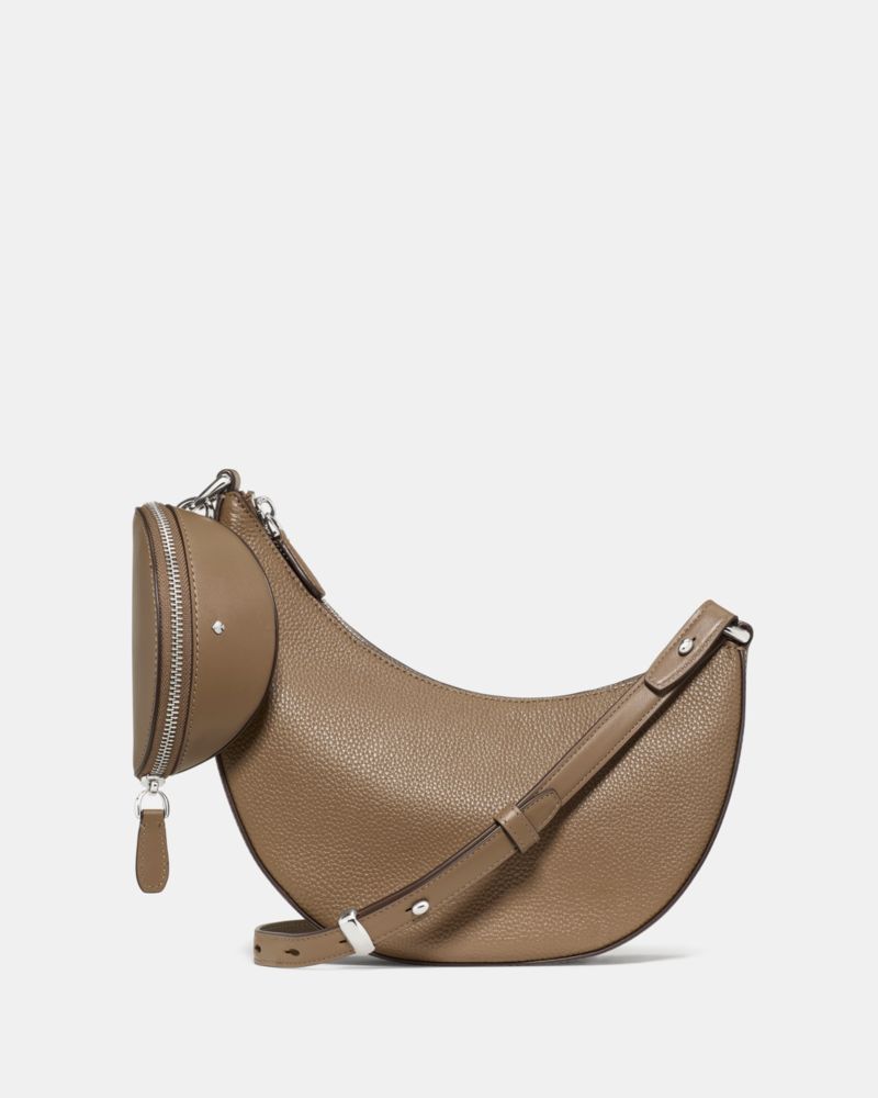 kate spade new york Duo Small Pebbled Leather Crossbody Bag - Driftwood