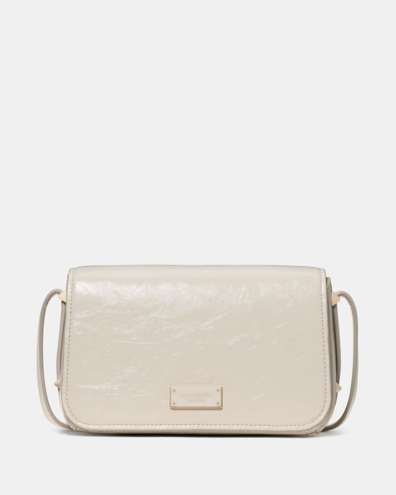 Kate Spade Liv Crinkle Patent Crossbody Bag In Brown