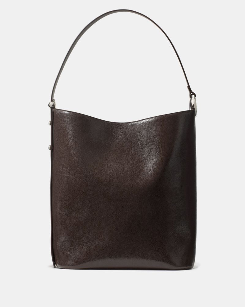 Kate Spade New York Halo Glazed Large Leather Bucket Bag In Brown