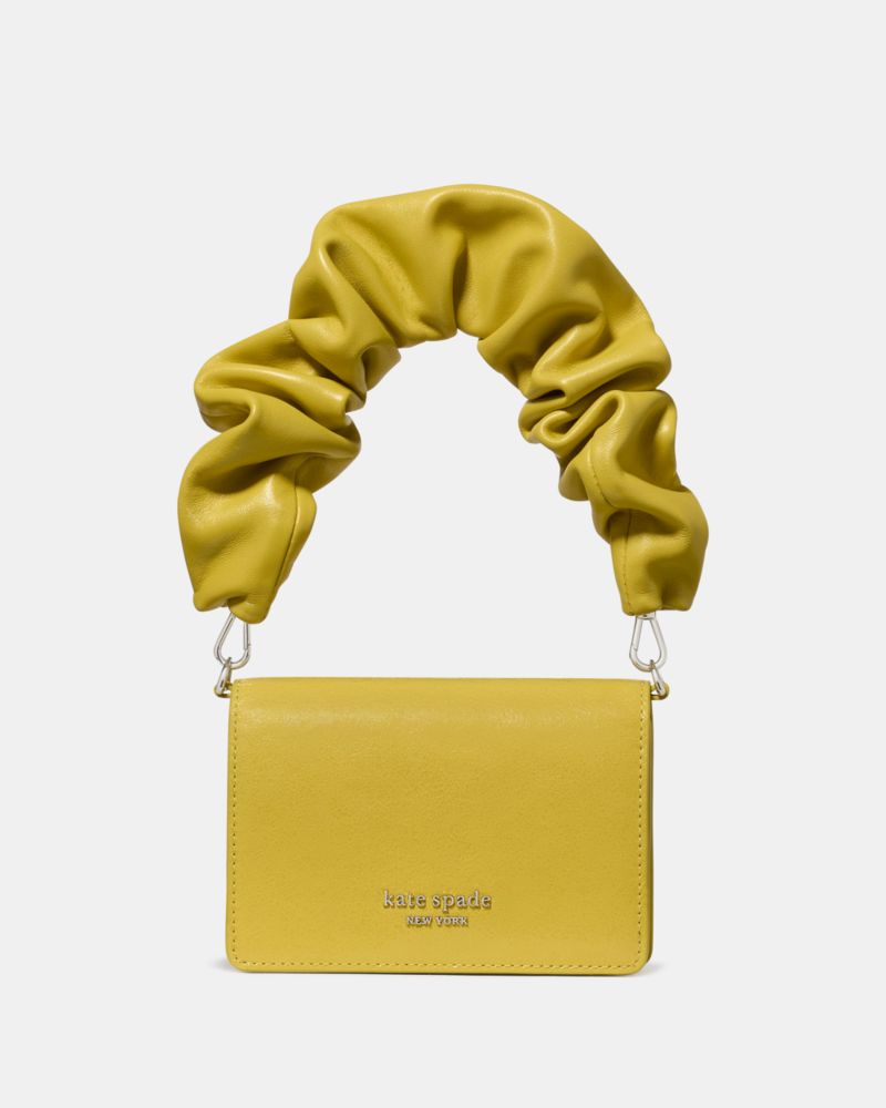Kate Spade Natasha Glazed Scrunch Strap Card Case Crossbody In Green