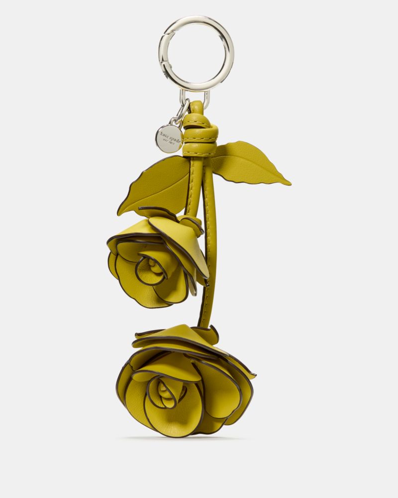 Kate Spade Charmed Rose Bag Charm In Green