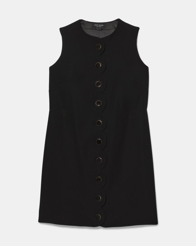Kate Spade Scallop Shift Dress In Black
