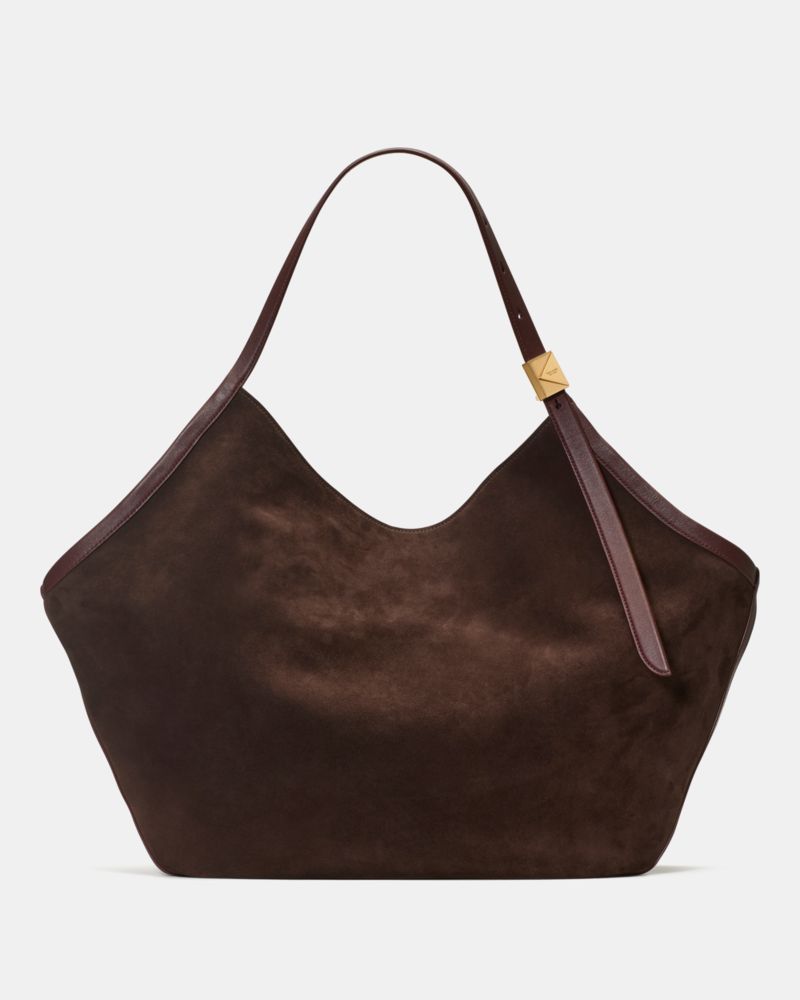 Kate Spade New York Extra Large Deco Suede Tulip Tote In Brown