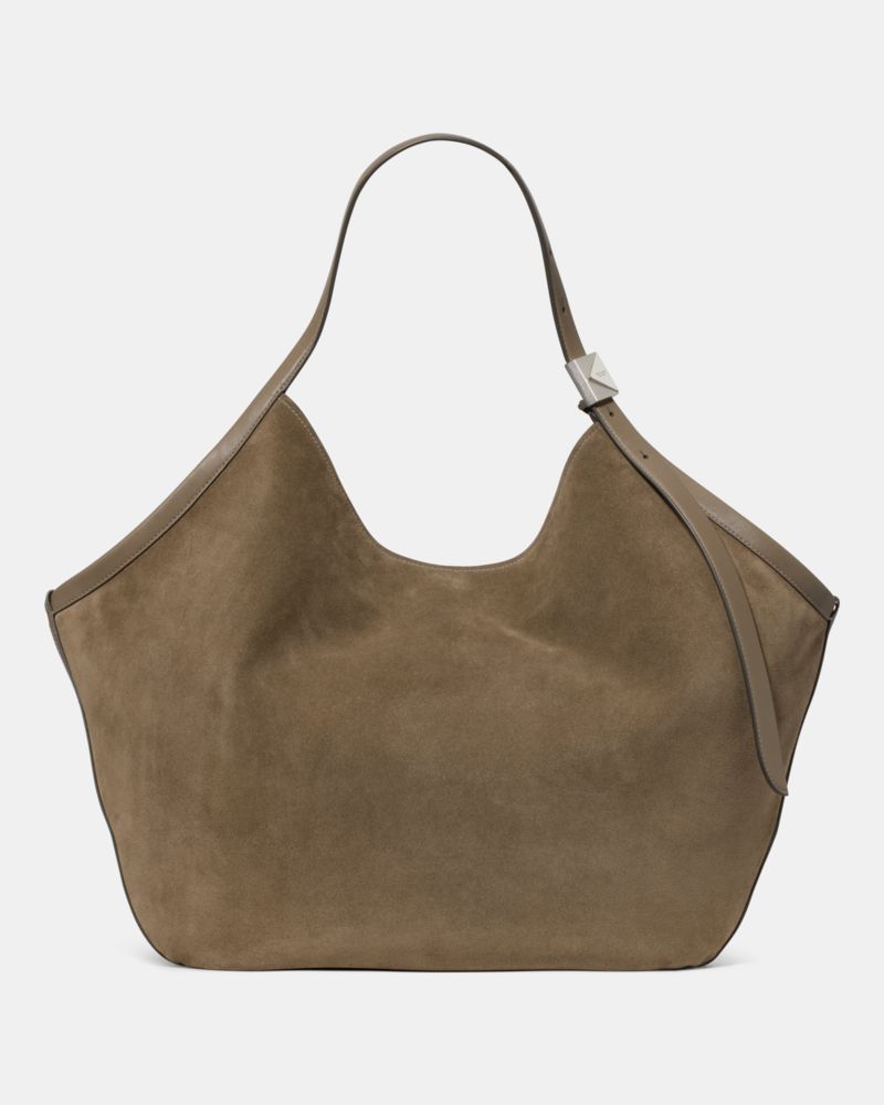 Kate Spade Deco Suede Large Tulip Tote In Driftwood