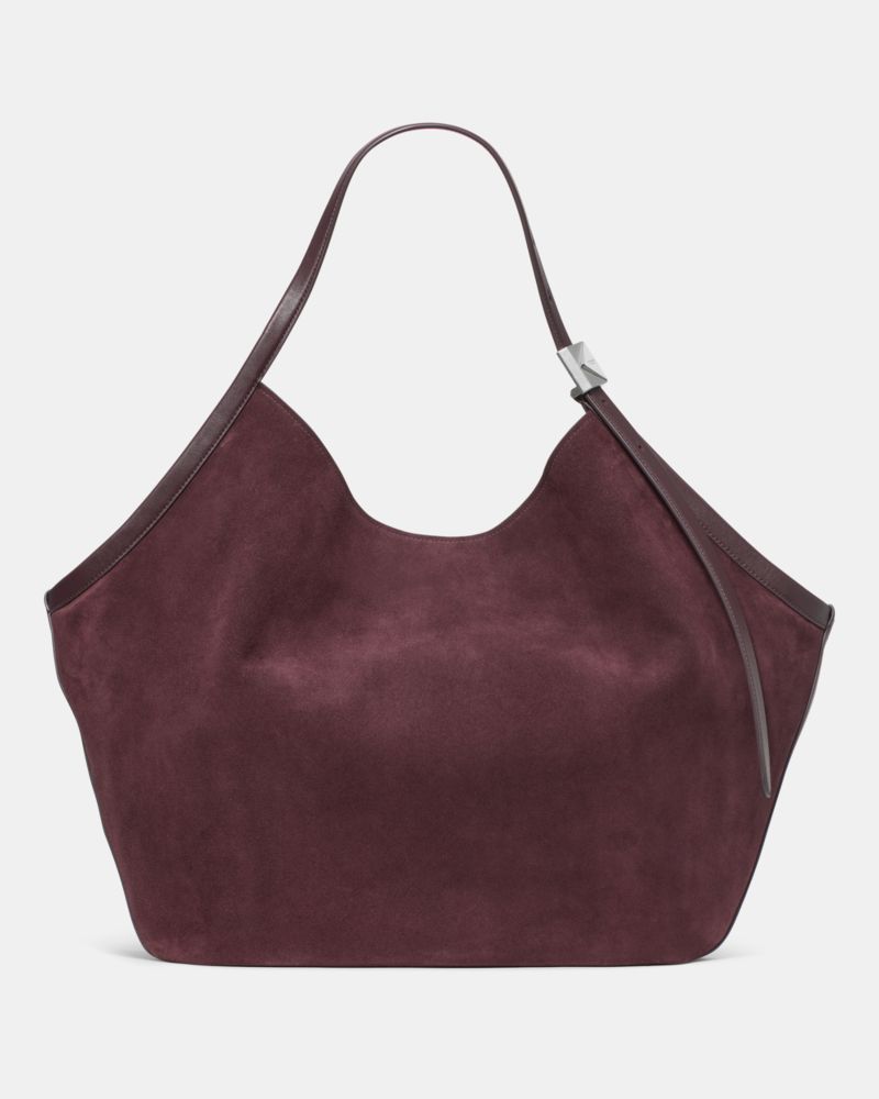 Kate Spade Deco Suede Large Tulip Tote In Purple