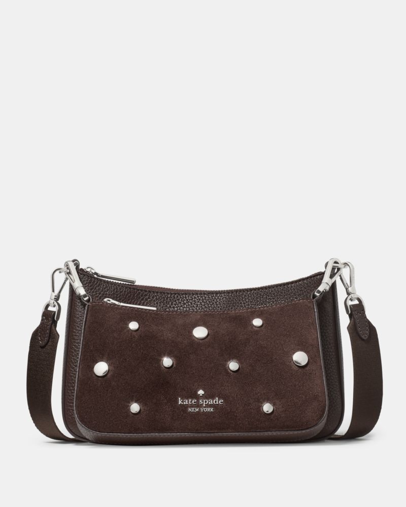 Kate Spade Duet Umhängetasche Aus Wildleder Mit Nieten, Klein