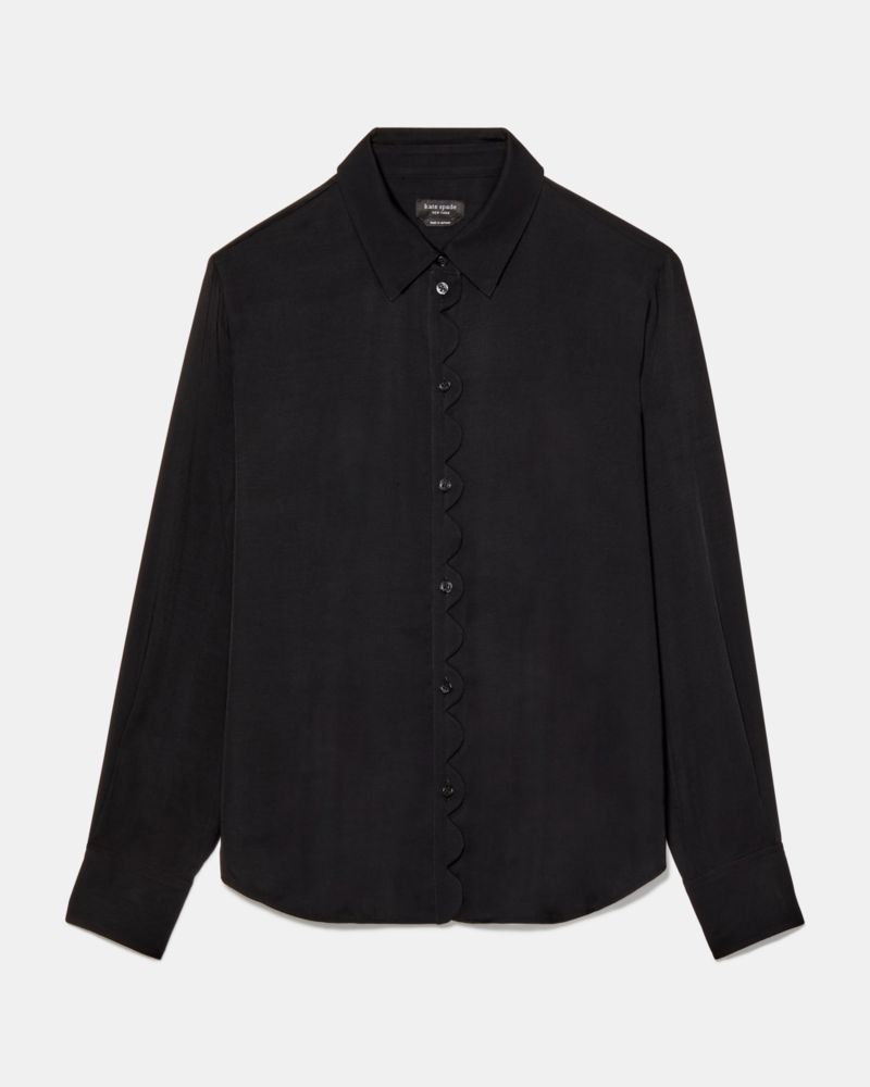 Kate Spade Scallop Shirt In Black