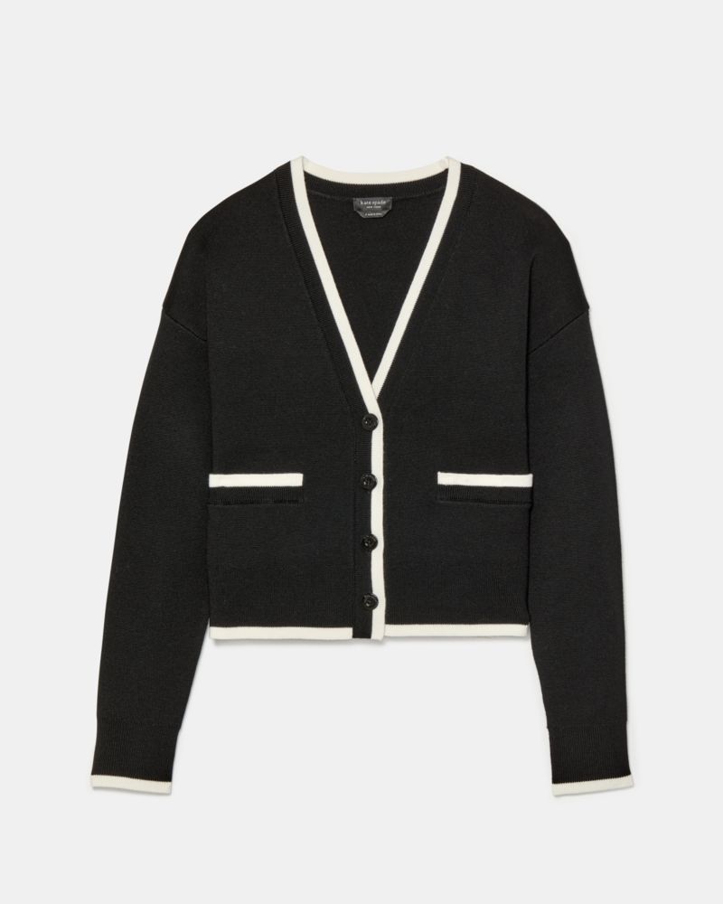 V-neck Cardigan With Tipping