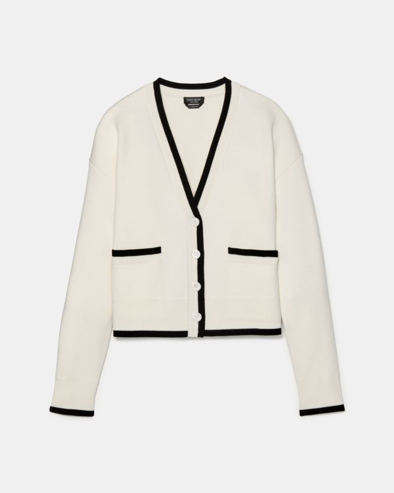 V-neck Cardigan With Tipping
