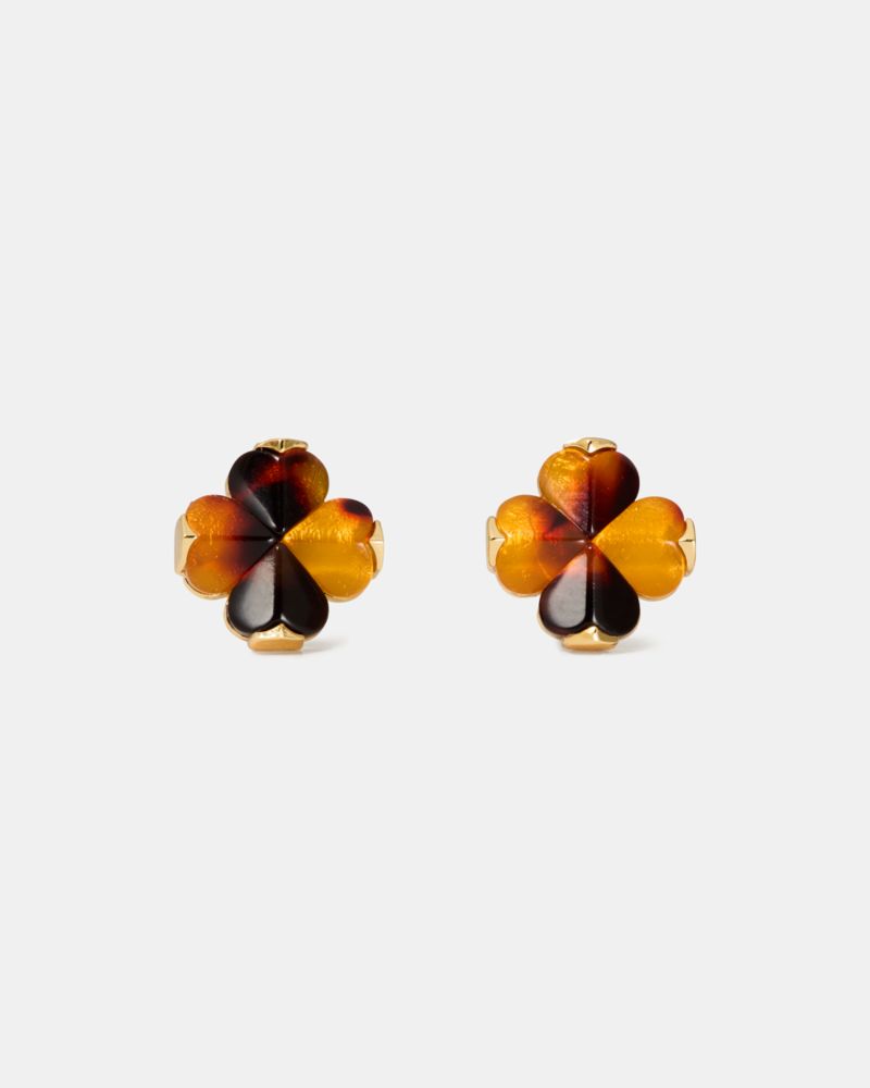 Kate Spade Flower Studs In Brown