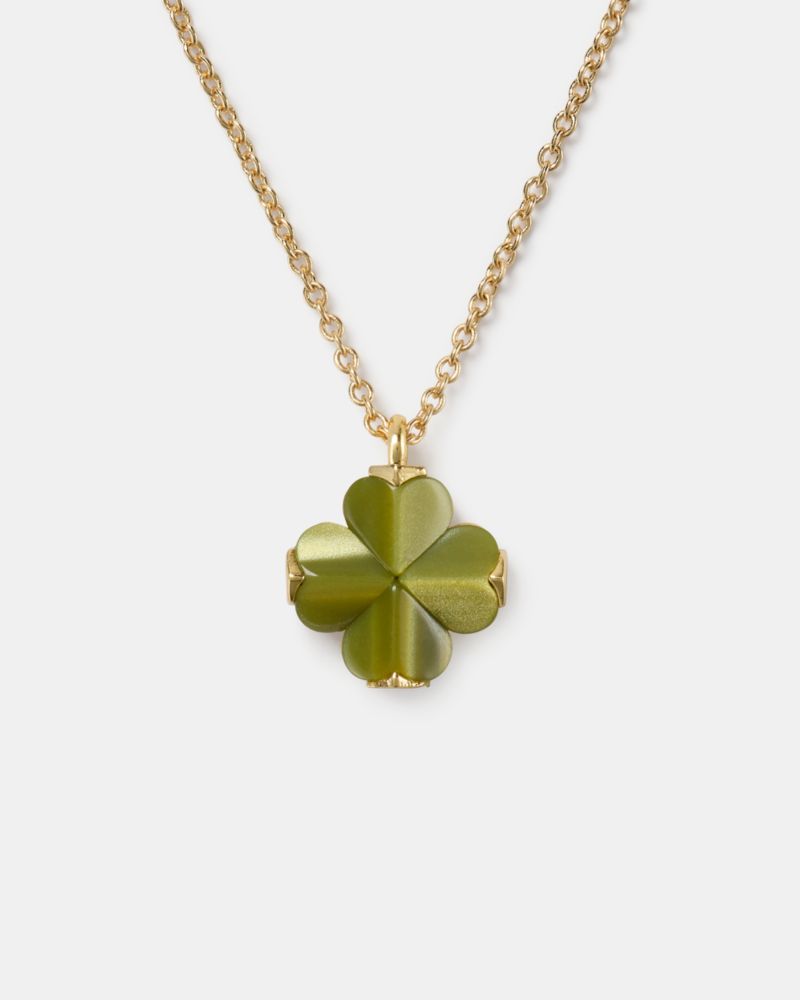 Kate Spade New York Mini Spade Flower Pendant Necklace In Green