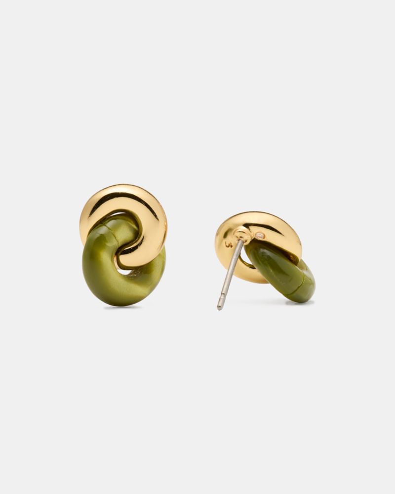 Kate Spade New York Interlock Stud Earrings In Green