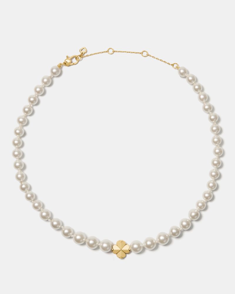 Spade Flower Pearl Short Necklace