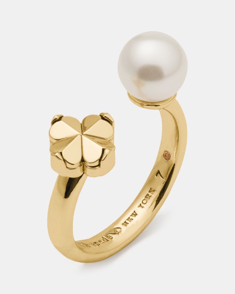Spade Flower Pearl Ring
