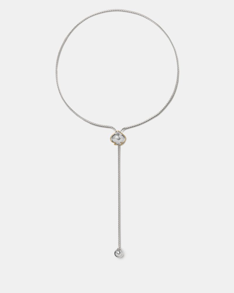 Kate Spade Sculpted Spade Lariat In Metallic