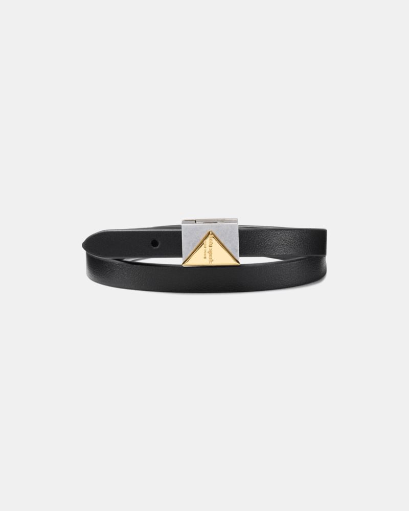 Kate Spade New York Deco Leather Wrap Bracelet In Black