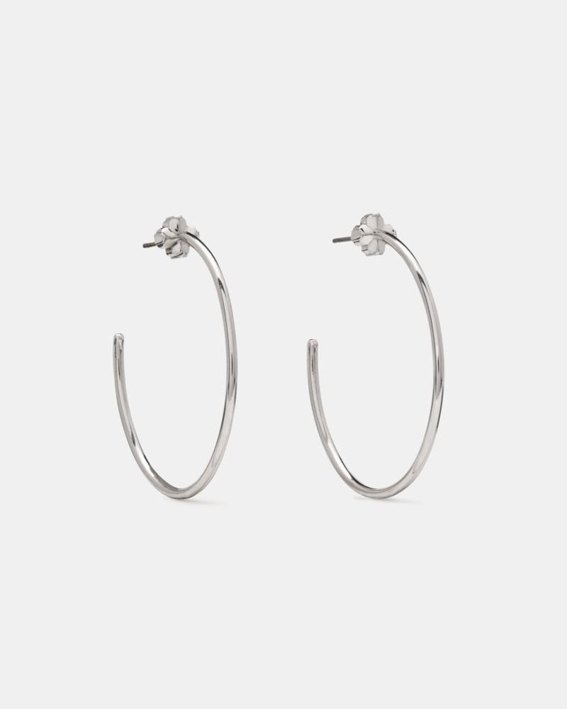 Kate Spade Flower Hoops In Silver