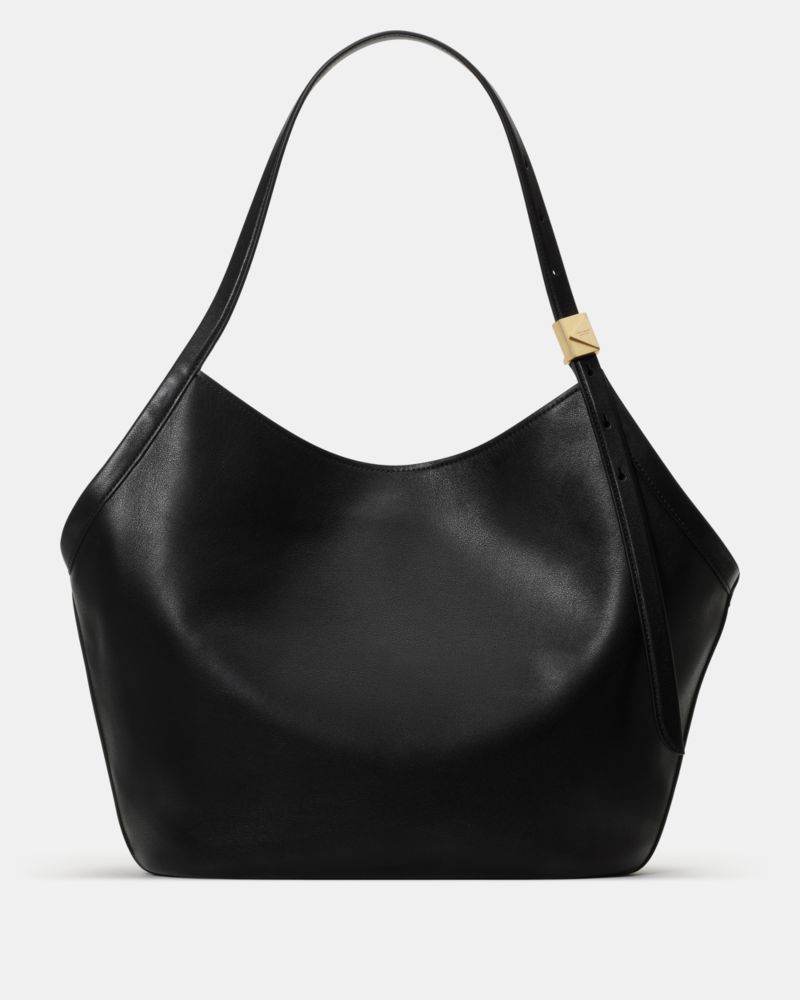 Kate Spade New York Deco Fine Grain Leather Tulip Tote In Black