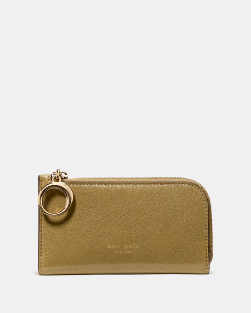 Kate Spade Halo Glazed Small Bifold Wallet In Green