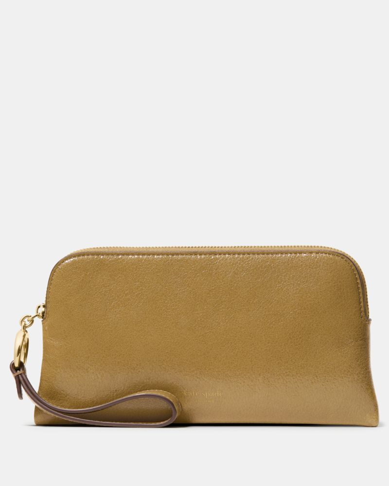 Kate Spade Halo Glazed Wristlet In Green