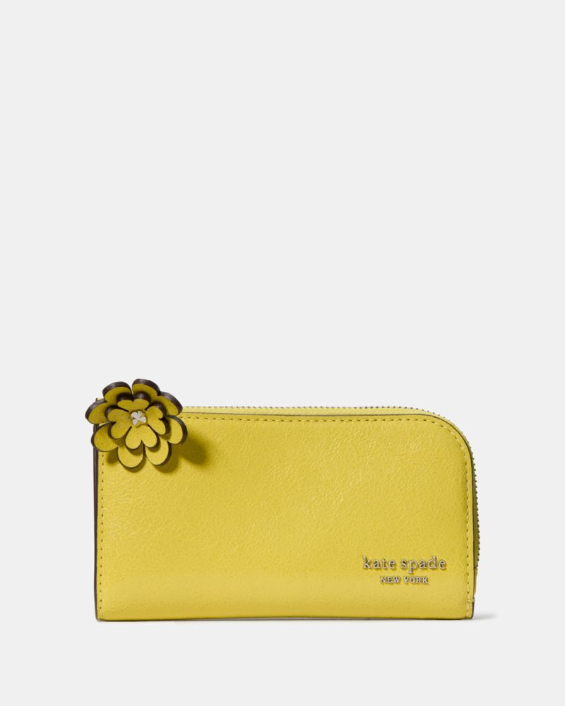 Kate Spade Devin Glazed Small Bifold Wallet In Green