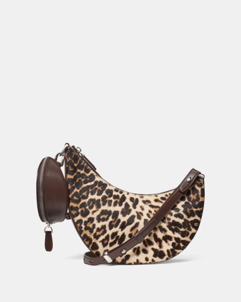 Kate Spade Duo Leopard Haircalf Crossbody Bag In Brown