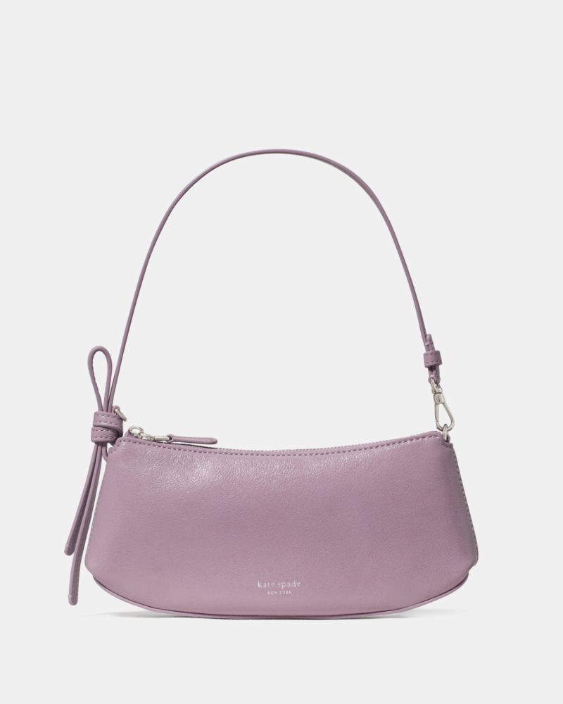 Kate Spade New York Loop Glazed Leather Pochette Bag In Purple