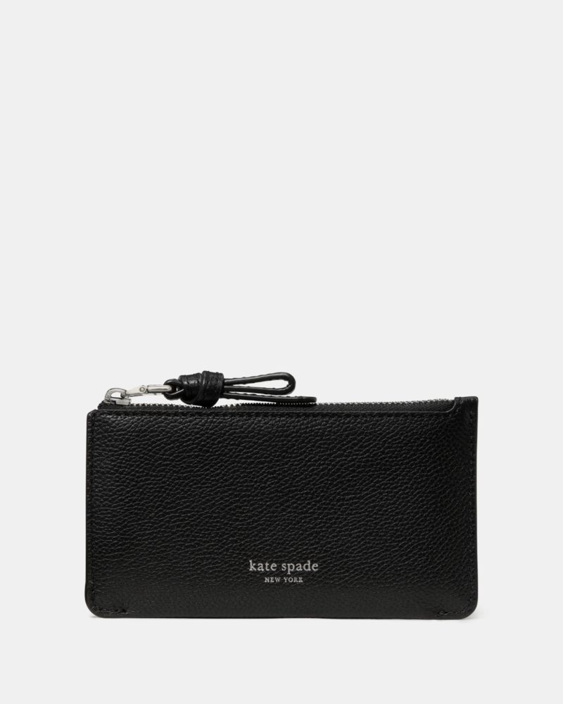 Kate Spade Loop East West Zip Card Case In Black