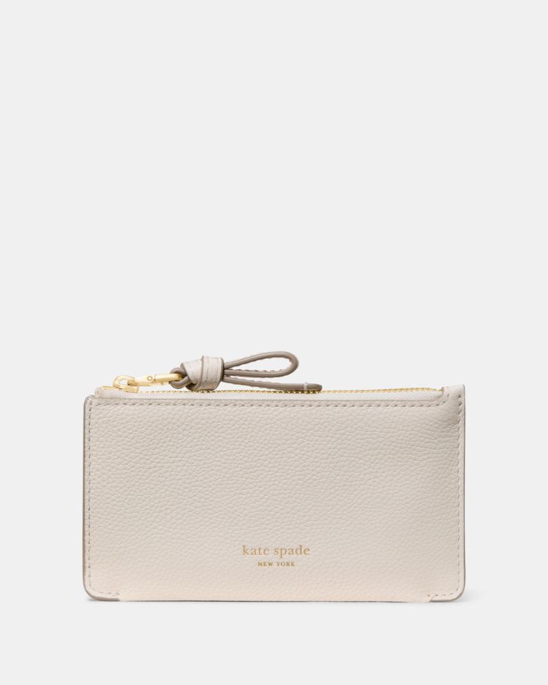 Kate Spade New York Loop Pebbled Leather Card Case In Neutral