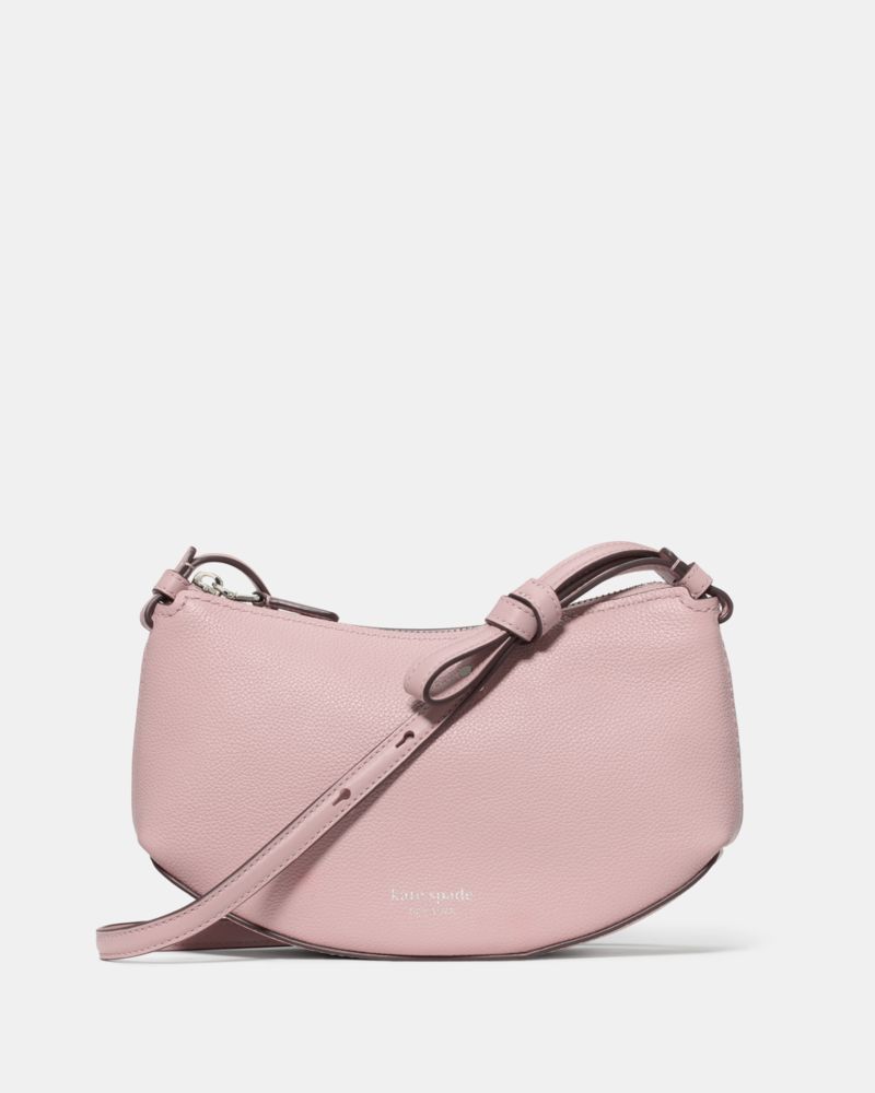kate spade new york Loop Small Pebbled Leather Crossbody Bag - Smokey Petal