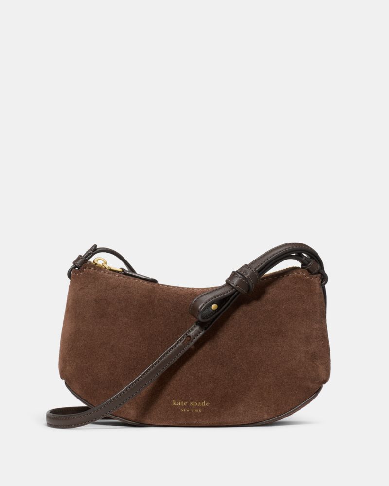 Kate Spade Loop Suede Crossbody In Brown