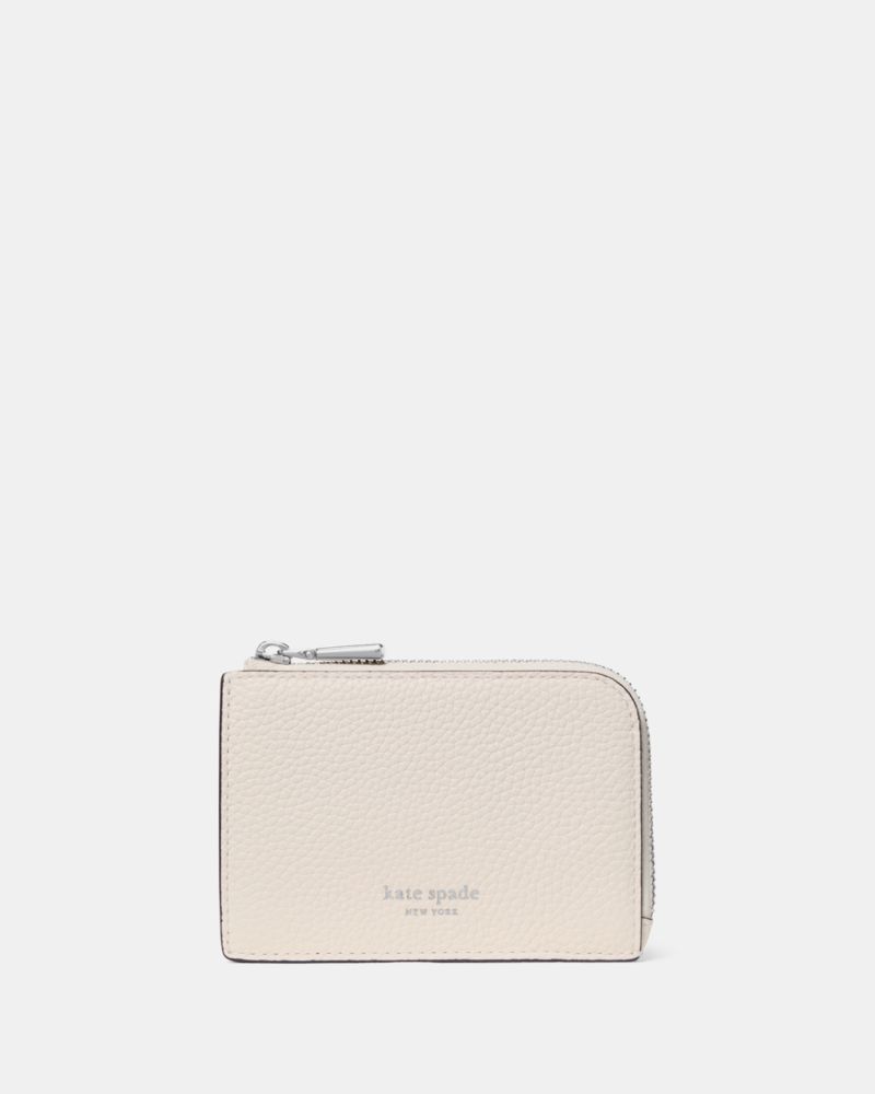 Kate Spade Mini Zip Card Case In Brown