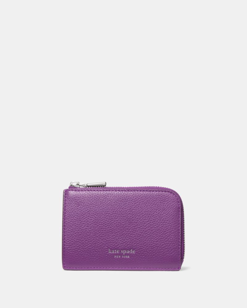 Kate Spade Mini Zip Card Case In Purple