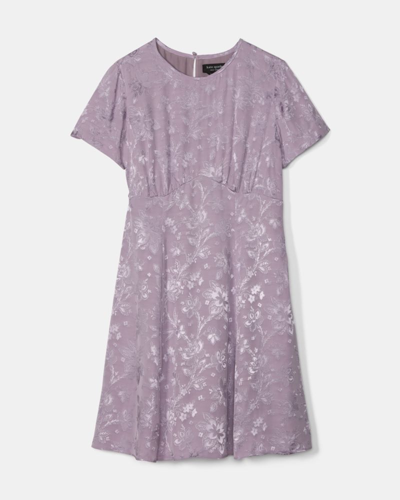 Kate Spade Fluid Jacquard Empire Waisted Mini Dress In Purple