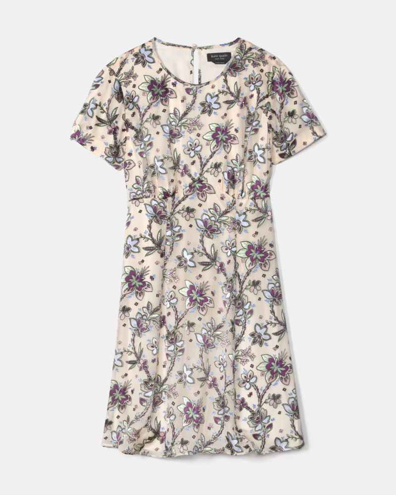 Satin Devore Empire Waisted Mini Dress