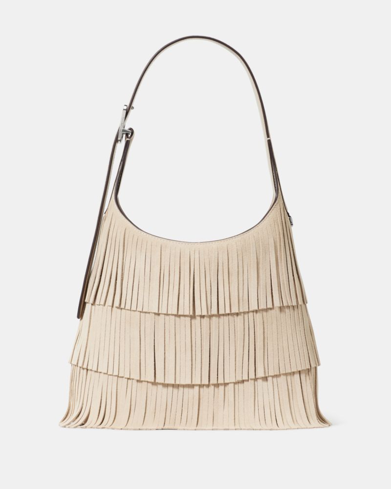 Kate Spade 454 Schultertasche Aus Wildleder Mit Fransen, Klein