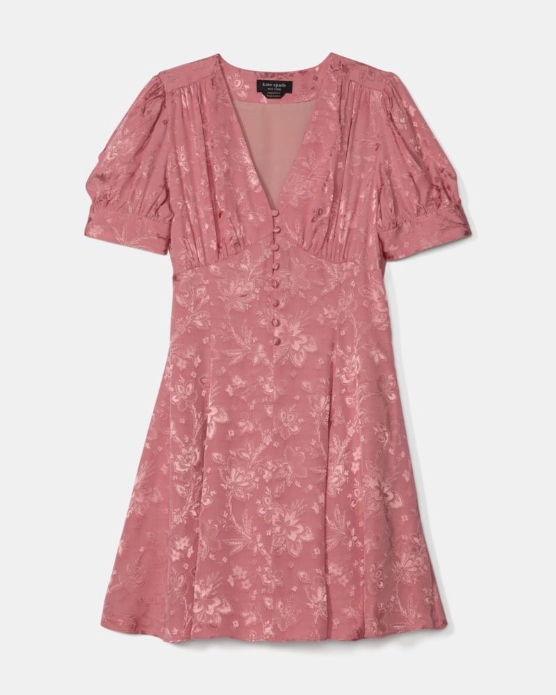Kate Spade Fluid Jacquard Puff Sleeve Mini Dress