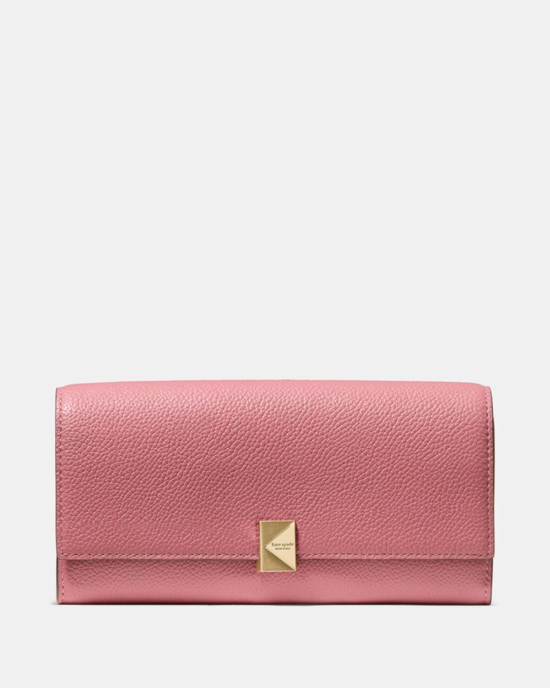Kate Spade Deco Large Flap Wallet In Pink