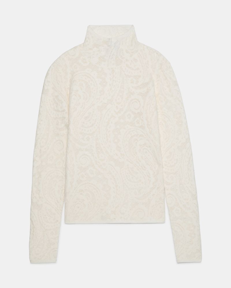 Kate Spade Lace Knit Turtleneck Top