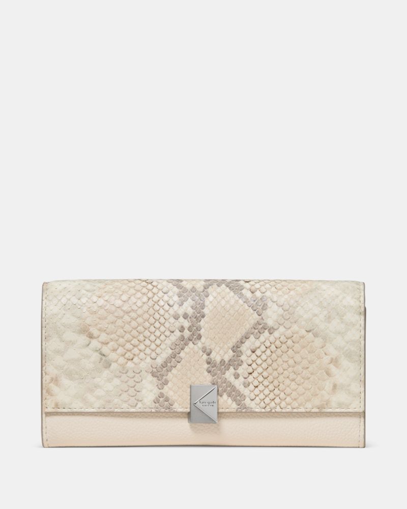 Kate Spade Deco Snake Embossed Large Flap Wallet