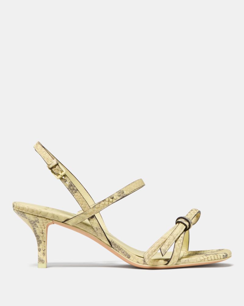 Kate Spade Loop Snakeskin Kitten Heel Sandals