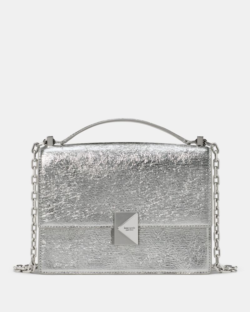 Kate Spade Deco Crinkle Metallic Chain Shoulder Bag