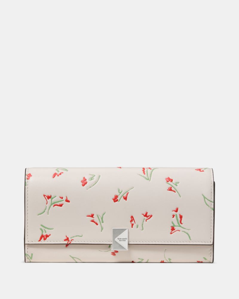 Kate Spade Deco Vibrant Buds Large Flap Wallet